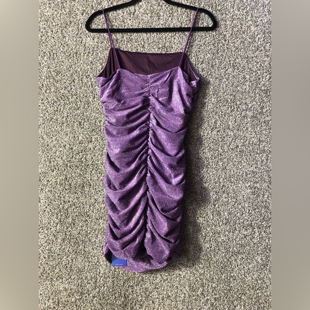 NWT Floerns Glitter Sleeveless Ruched Party Dress, Sz Large - Picture 4 of 6